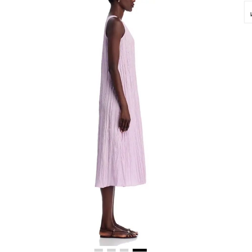 NWT EILEEN FISHER Crushed Silk V-Neck Dress - Picture 5 of 7